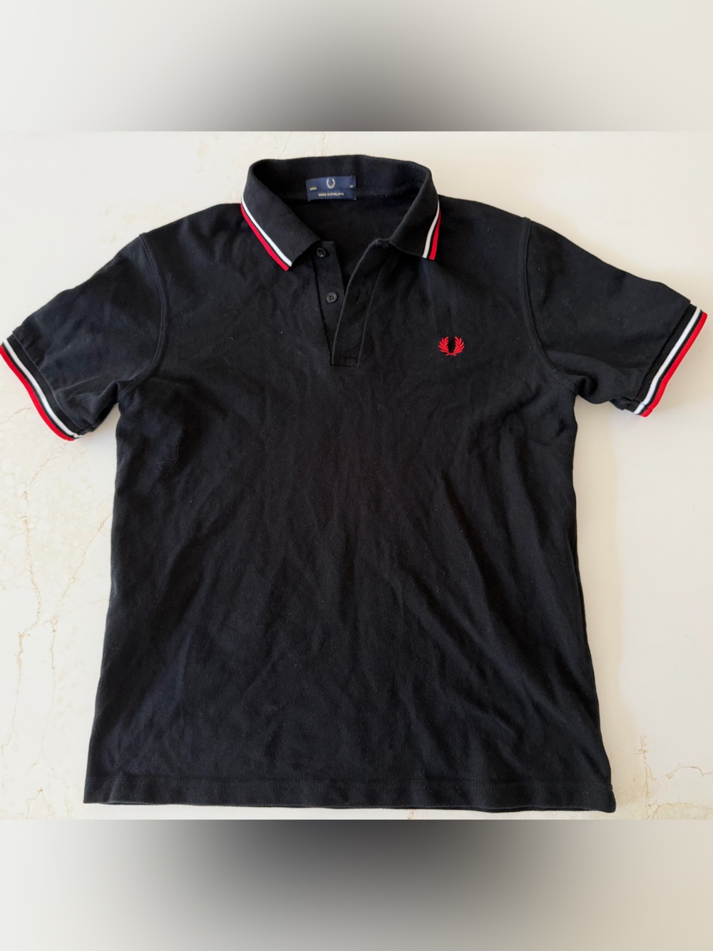 Fred Perry Made in England black polo shirt